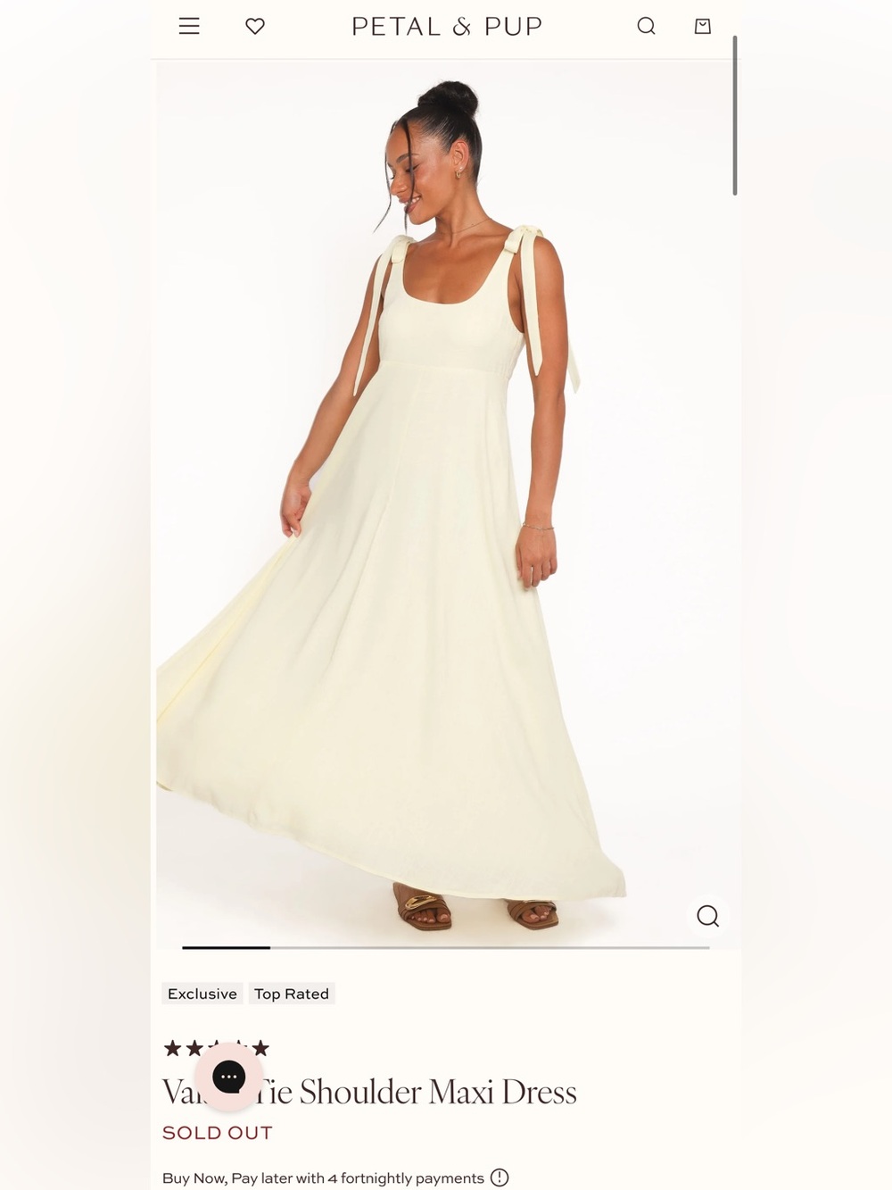 Petal and Pup linen Tie-Shoulder Maxi Dress